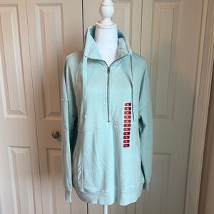 Tangerine Mint Green Half-Zip Hoodie